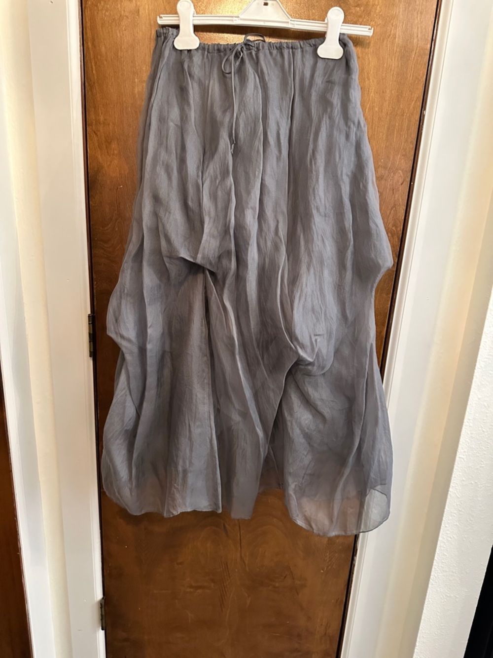 La Luz Gray Gathered Tulle Midi Skirt Size M - Picture 11 of 12